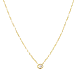 Oval Diamond Solitaire Necklace
