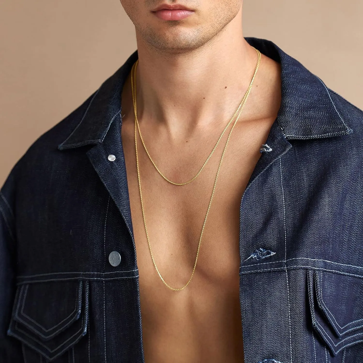 PAVOI Italian Solid 925 Sterling Silver, 22K Gold Plated Chain Necklaces | Snake, Square Box, Cable, Super Flex Curb, Miami Cuban and Rope Diamond-Cut Herringbone Necklace for Women and Men | MADE IN ITALY