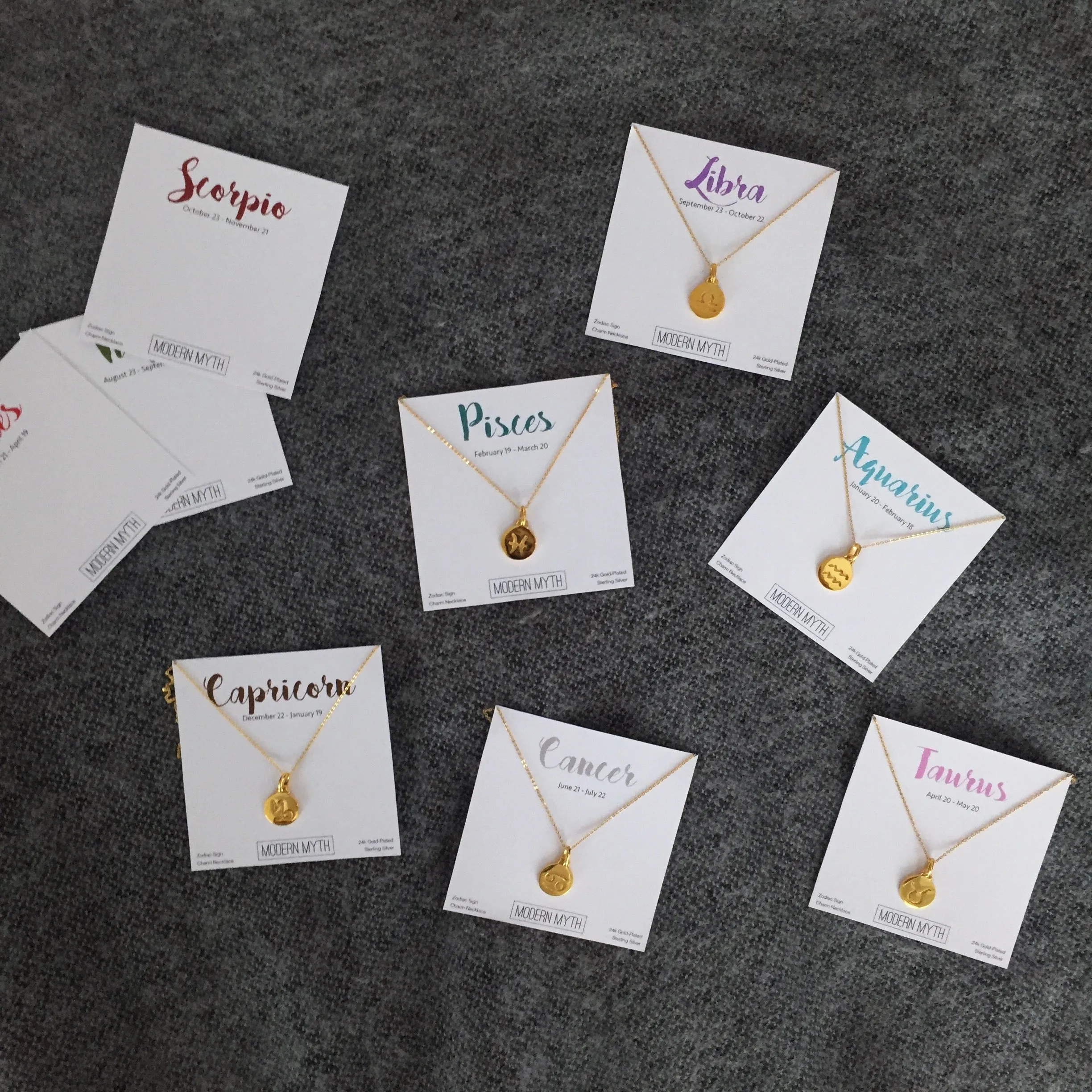 Pisces Necklace, Solid Gold