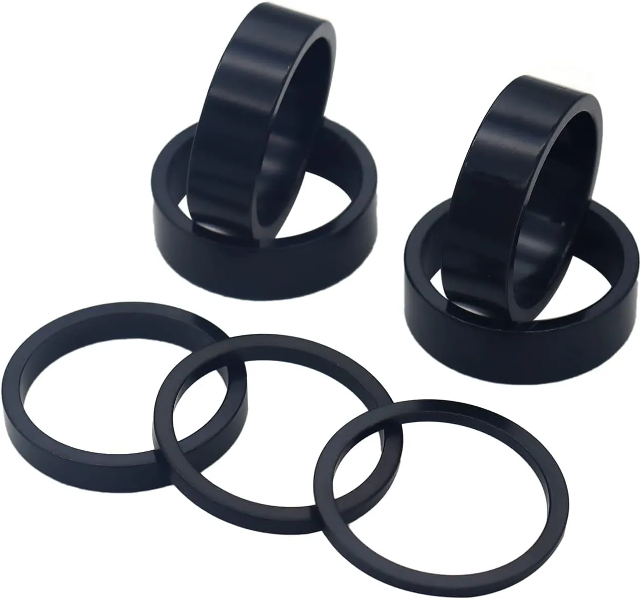 PLATT Bike Headset Spacer Aluminium Alloy Bicycle Stem Headset Spacers Fit 1 1/8-Inch Stem for MTB BMX Road Bikes 2/3/5/10mm(7PCS)