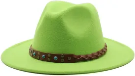 Popular Felt Hat with British Style Belt, Vintage and Versatile Top Hat, Woolen Jazz Hat Fengyan Cowboy Hats (Color : C8, Size : Medium(56-58cm))