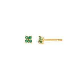 Quaditta Studs | 14k Gold & Emerald
