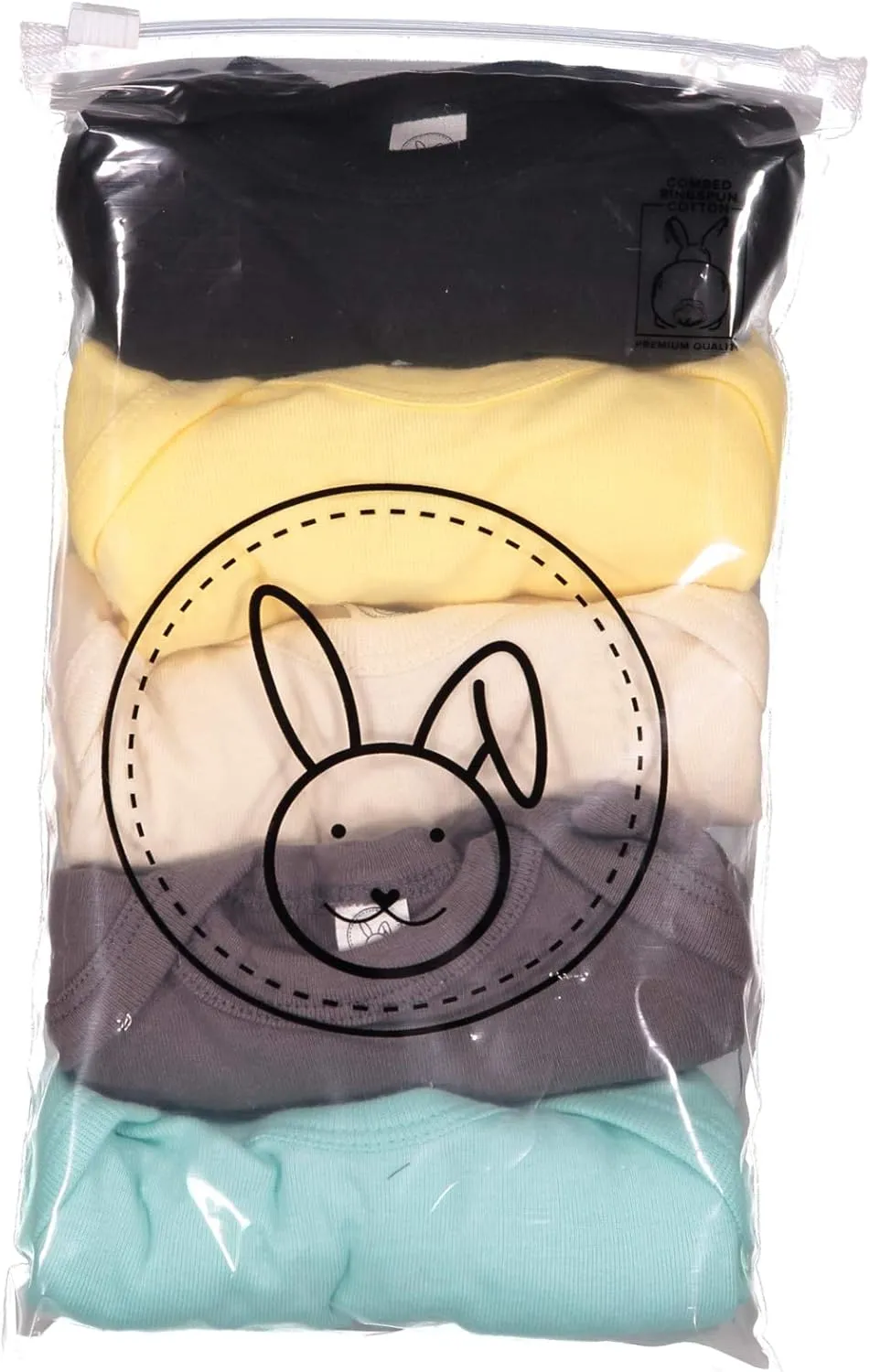 RABBIT SKINS Baby Bodysuit Girl & Boy | Newborn 0-3 Months to 24 Months 5-Pack Bulk Set, Snap Easy Closure