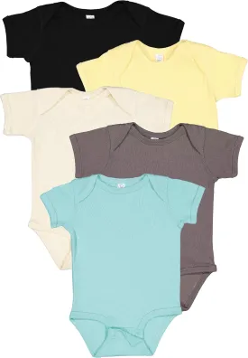 RABBIT SKINS Baby Bodysuit Girl & Boy | Newborn 0-3 Months to 24 Months 5-Pack Bulk Set, Snap Easy Closure