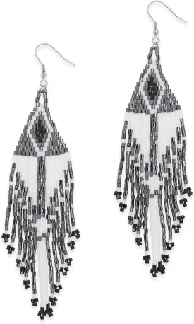 Seed Bead Boho Tassel Earrings for Women, Long Zulu Handmade Gold Beads Dangle Drop Fringe Earing Dangling Bohemian Accessories Summer Beach Jewelry Gift