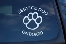 Service Dog On Board Sticker Vinyl Decal K9 Caution Car Pick Size/Color! (V463 (8" X 8", Pink)