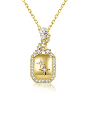 STARRY NIGHT Gold and Simulated Diamond Necklace
