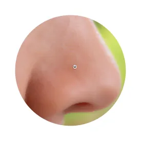 Sterling Silver Nose Stud - Very Thin Tiny Micro 24 Gauge 1mm L Shape Ball Studs - 925 Sterling Silver Nose Studs For Women - Handmade Nose Piercing Jewelry - Gift Ready