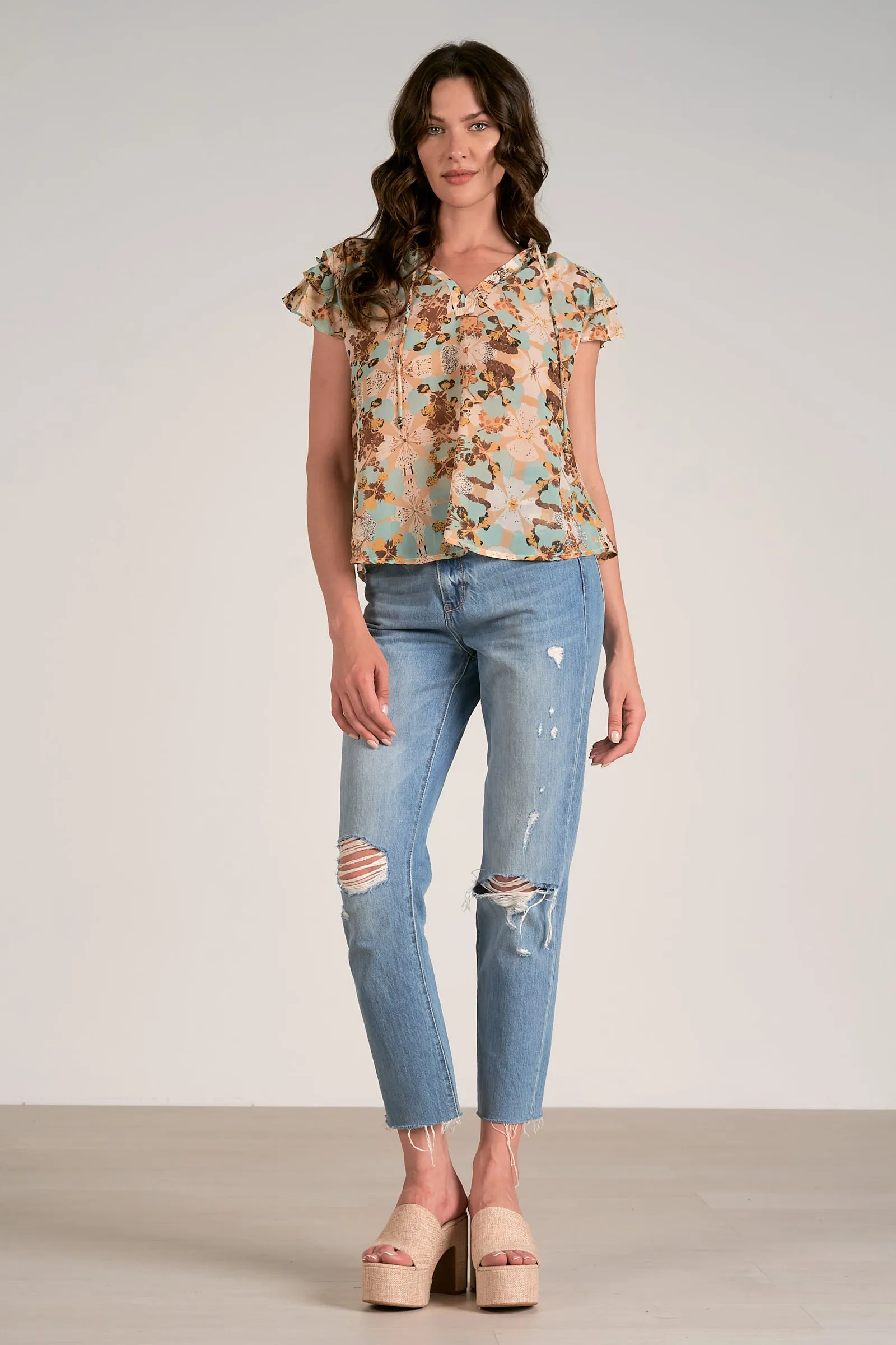 The Allison Ruffle Sleeve Blouse