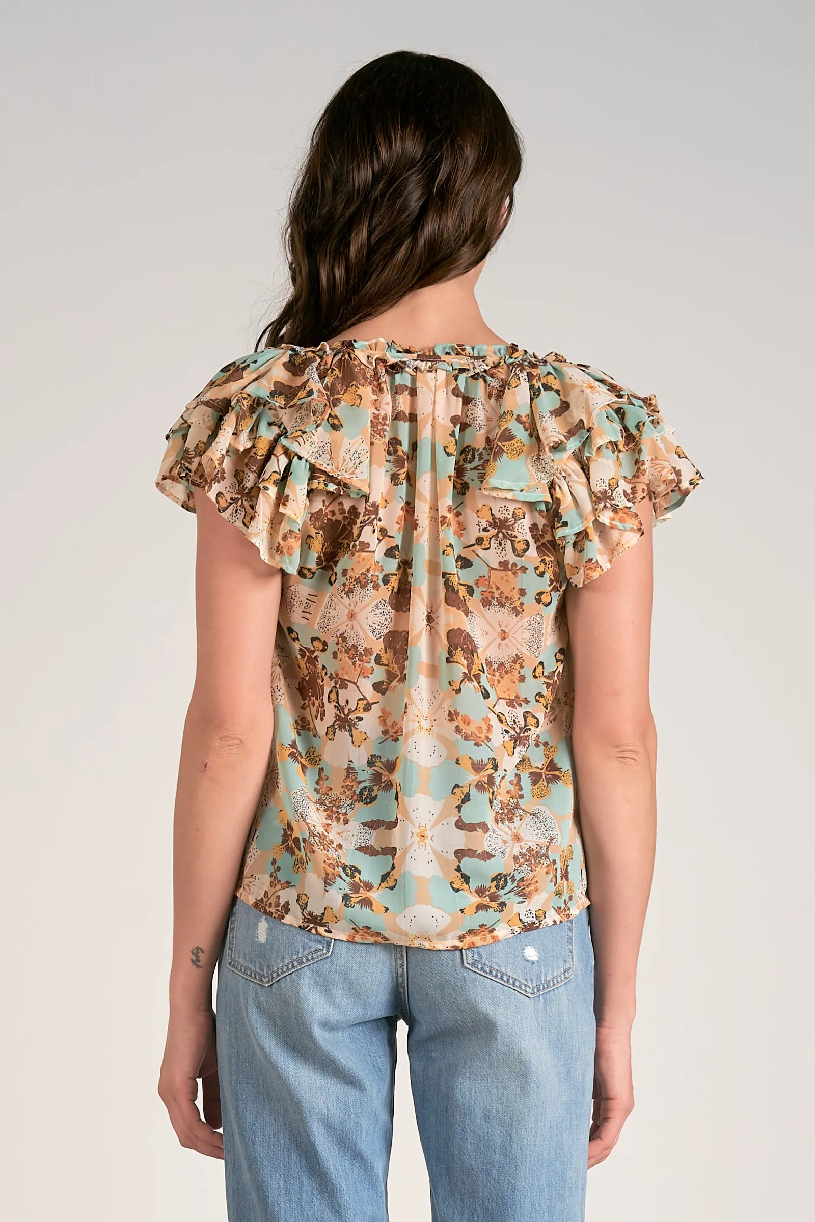 The Allison Ruffle Sleeve Blouse