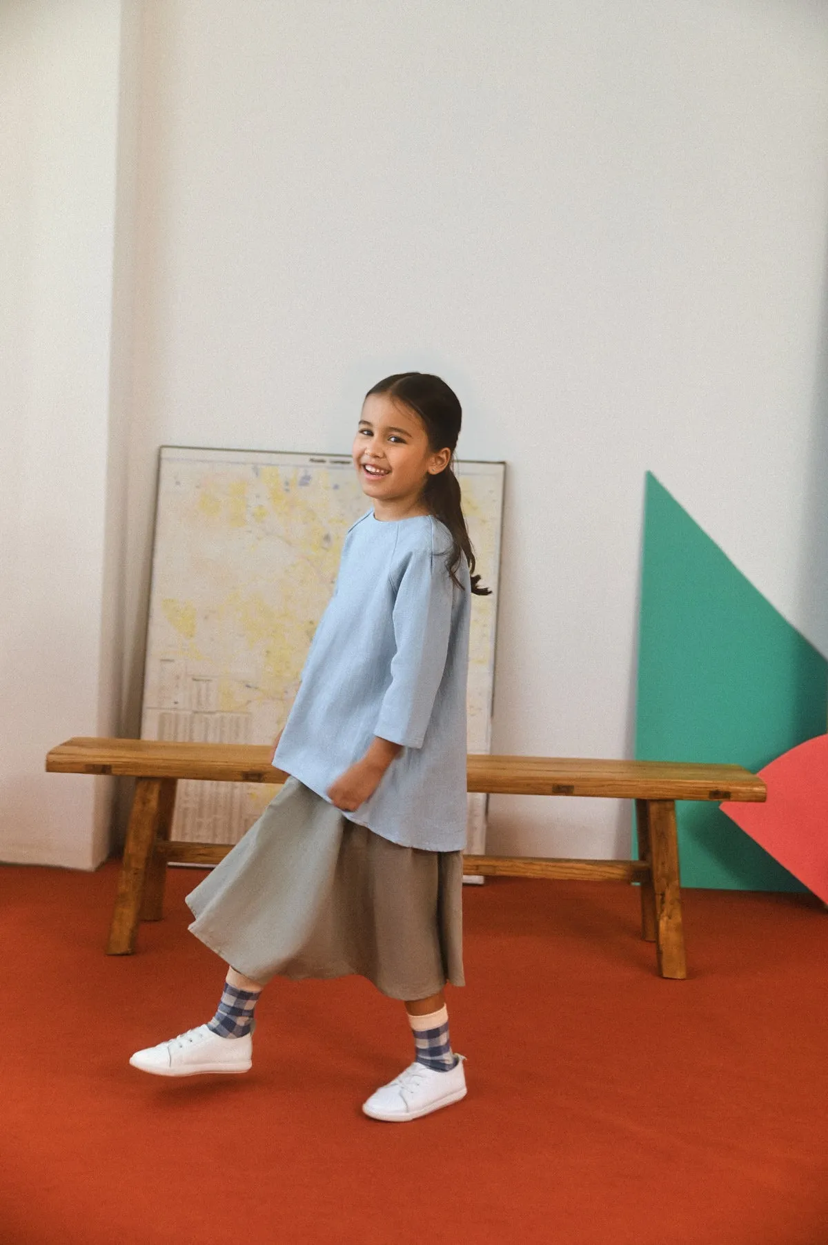 The Champions Raglan Blouse - Dusty Blue