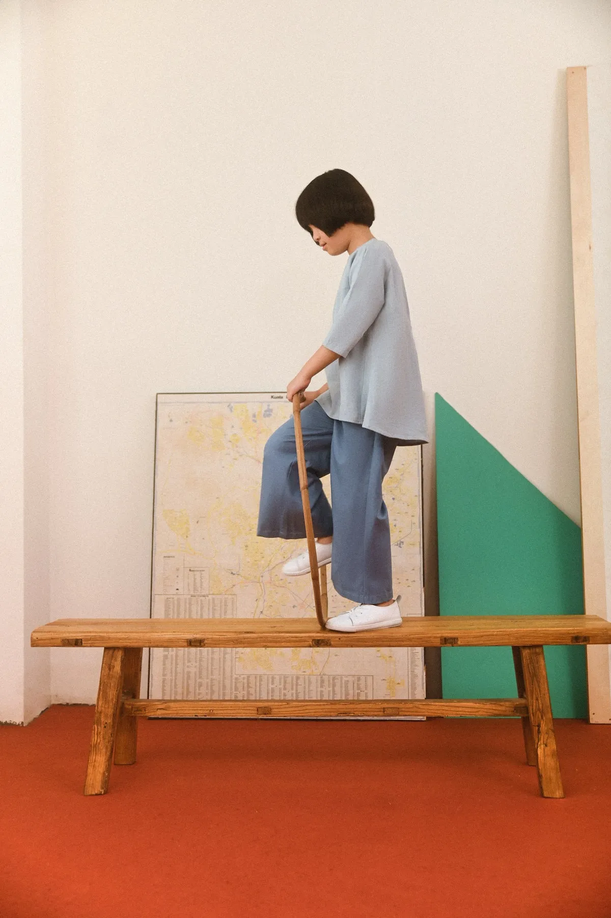 The Champions Raglan Blouse - Dusty Blue