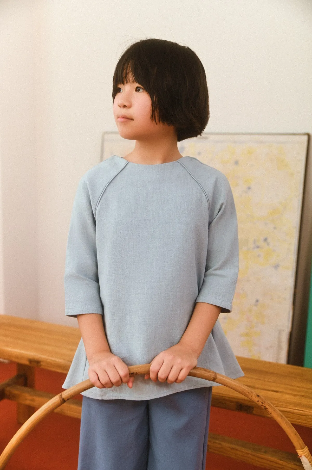 The Champions Raglan Blouse - Dusty Blue