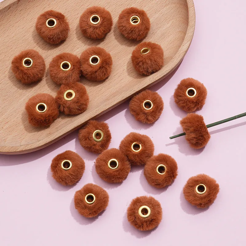 Wholesale 100pcs/pack  20MM Plush Ball Beads Spacers  DIY Beaded Pen Accessories