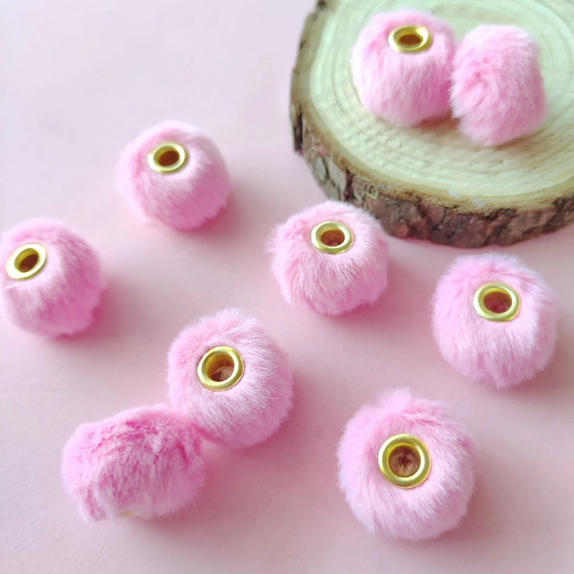 Wholesale 100pcs/pack  20MM Plush Ball Beads Spacers  DIY Beaded Pen Accessories