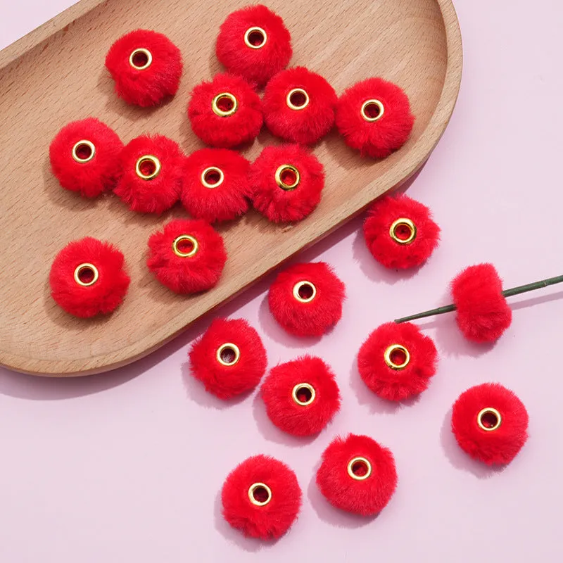 Wholesale 100pcs/pack  20MM Plush Ball Beads Spacers  DIY Beaded Pen Accessories