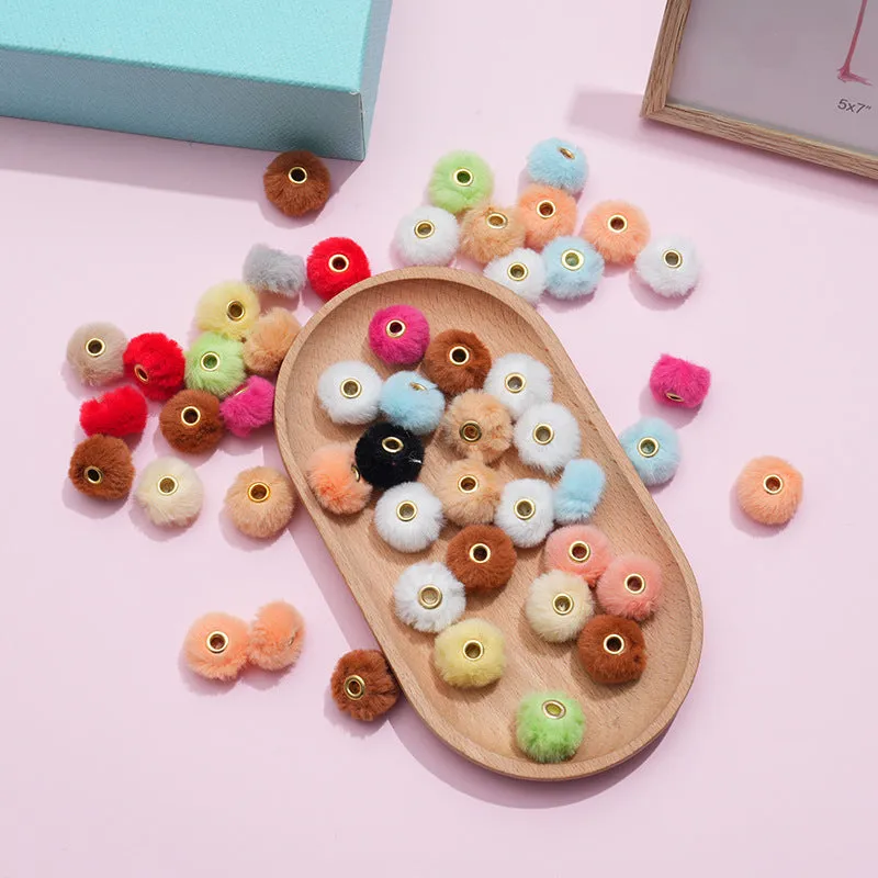Wholesale 100pcs/pack  20MM Plush Ball Beads Spacers  DIY Beaded Pen Accessories
