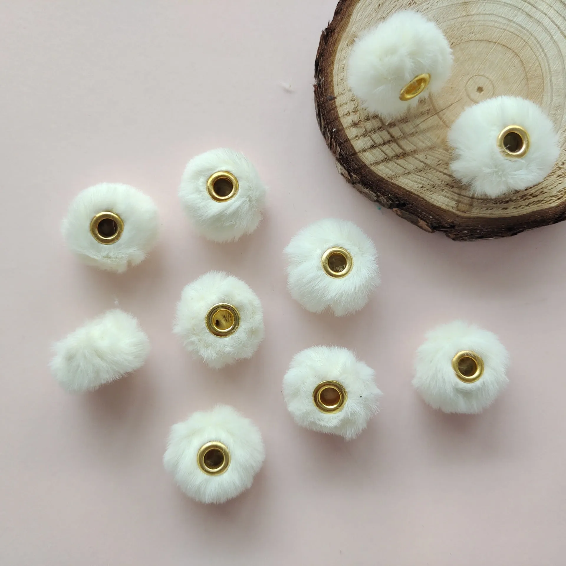 Wholesale 100pcs/pack  20MM Plush Ball Beads Spacers  DIY Beaded Pen Accessories