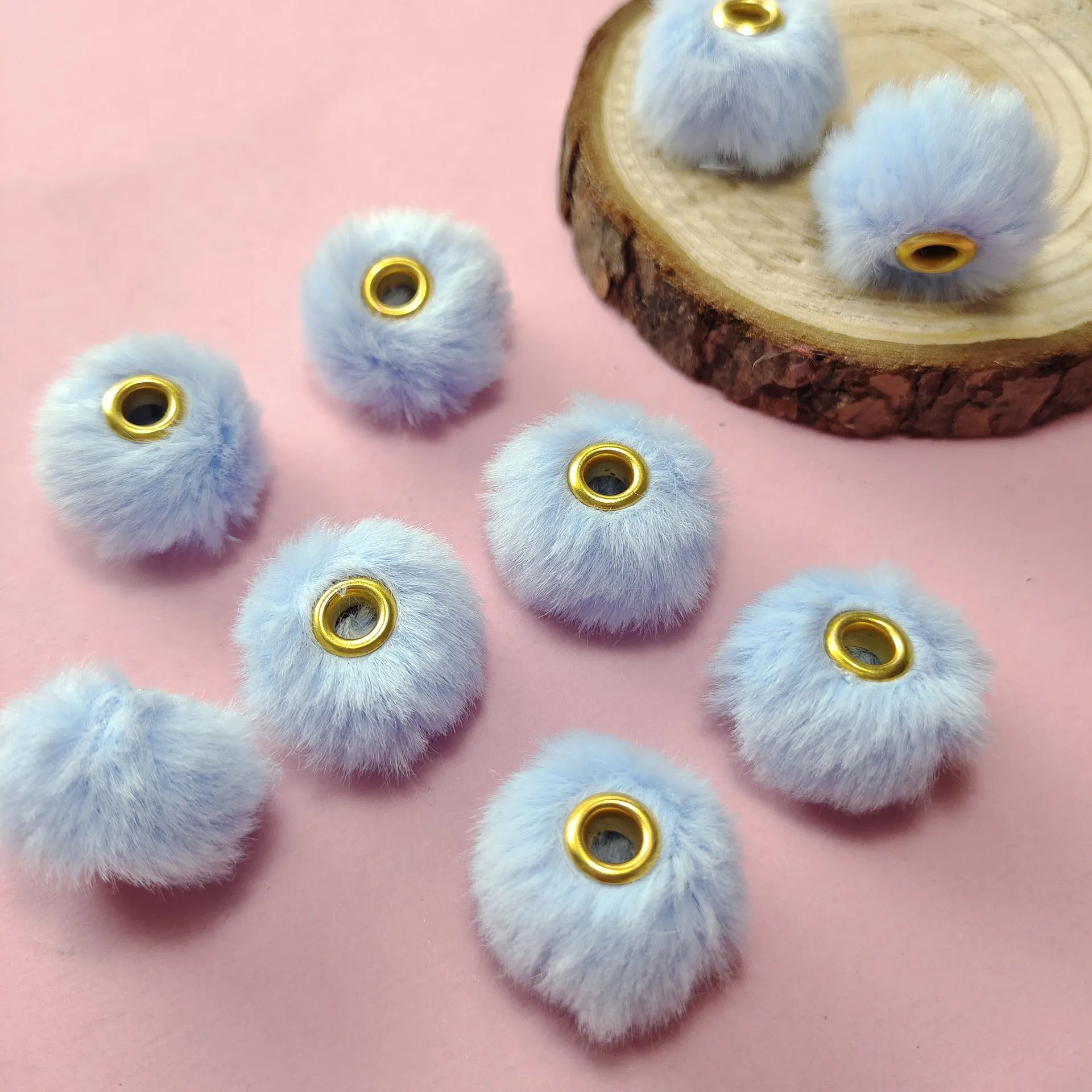 Wholesale 100pcs/pack  20MM Plush Ball Beads Spacers  DIY Beaded Pen Accessories