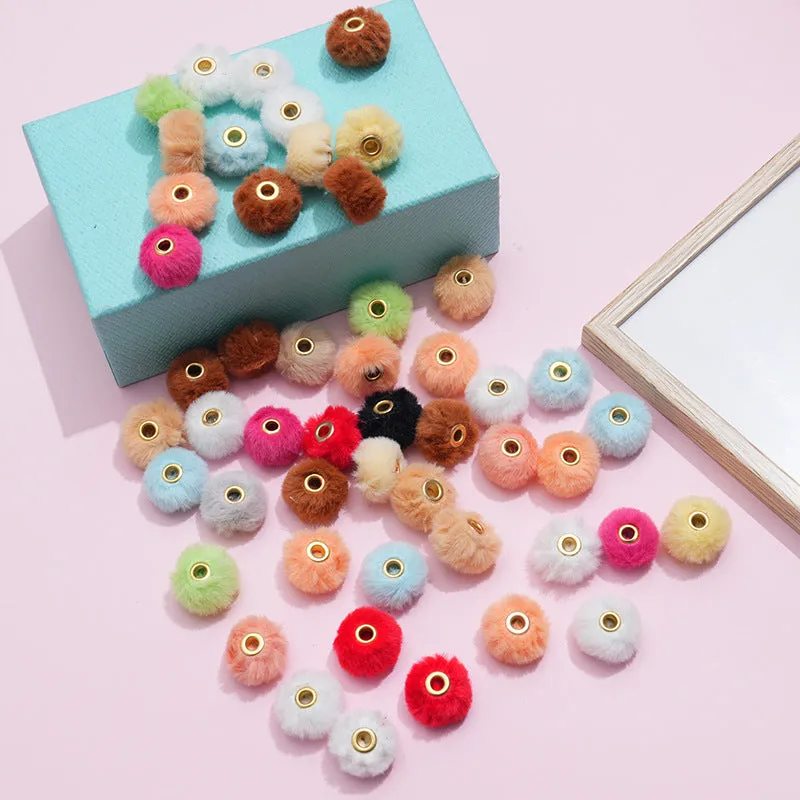 Wholesale 100pcs/pack  20MM Plush Ball Beads Spacers  DIY Beaded Pen Accessories