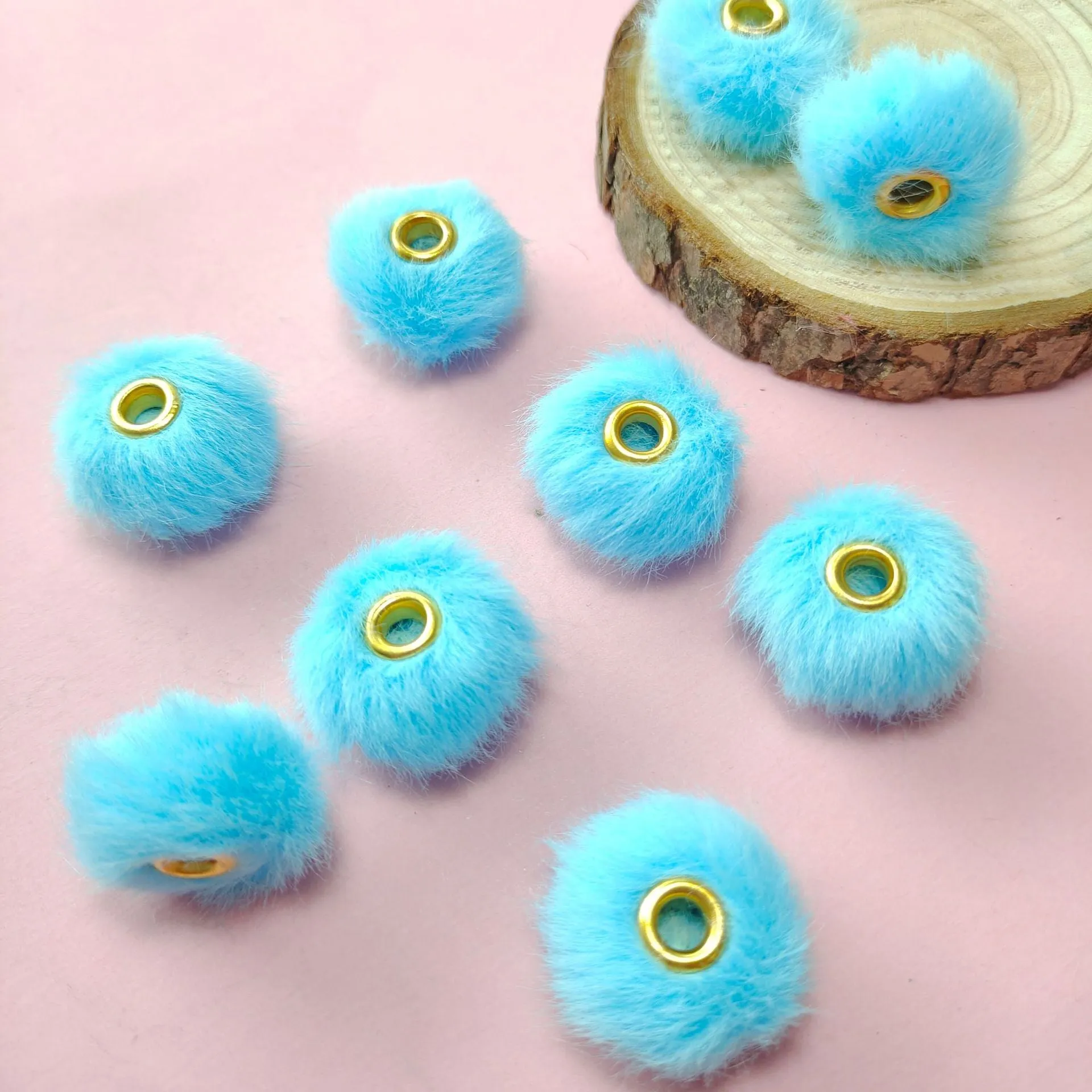 Wholesale 100pcs/pack  20MM Plush Ball Beads Spacers  DIY Beaded Pen Accessories