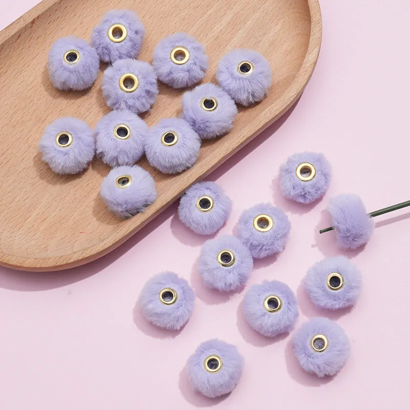 Wholesale 100pcs/pack  20MM Plush Ball Beads Spacers  DIY Beaded Pen Accessories