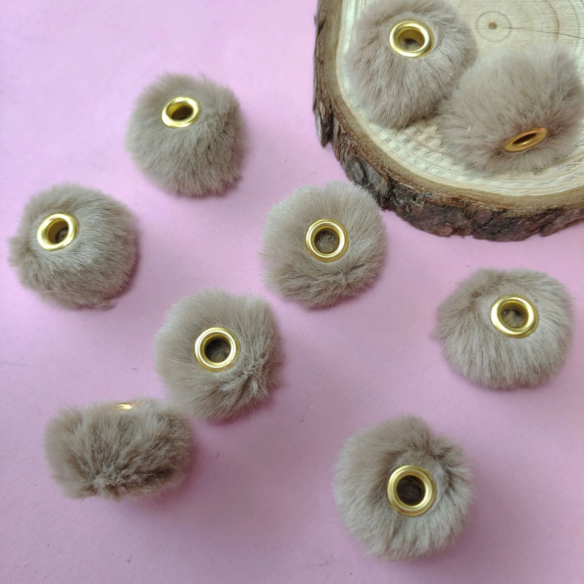 Wholesale 100pcs/pack  20MM Plush Ball Beads Spacers  DIY Beaded Pen Accessories