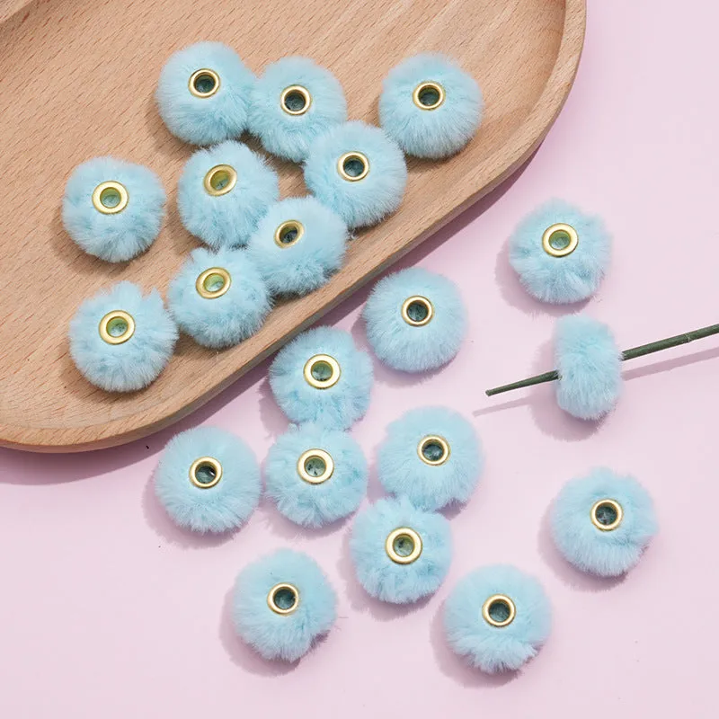Wholesale 100pcs/pack  20MM Plush Ball Beads Spacers  DIY Beaded Pen Accessories