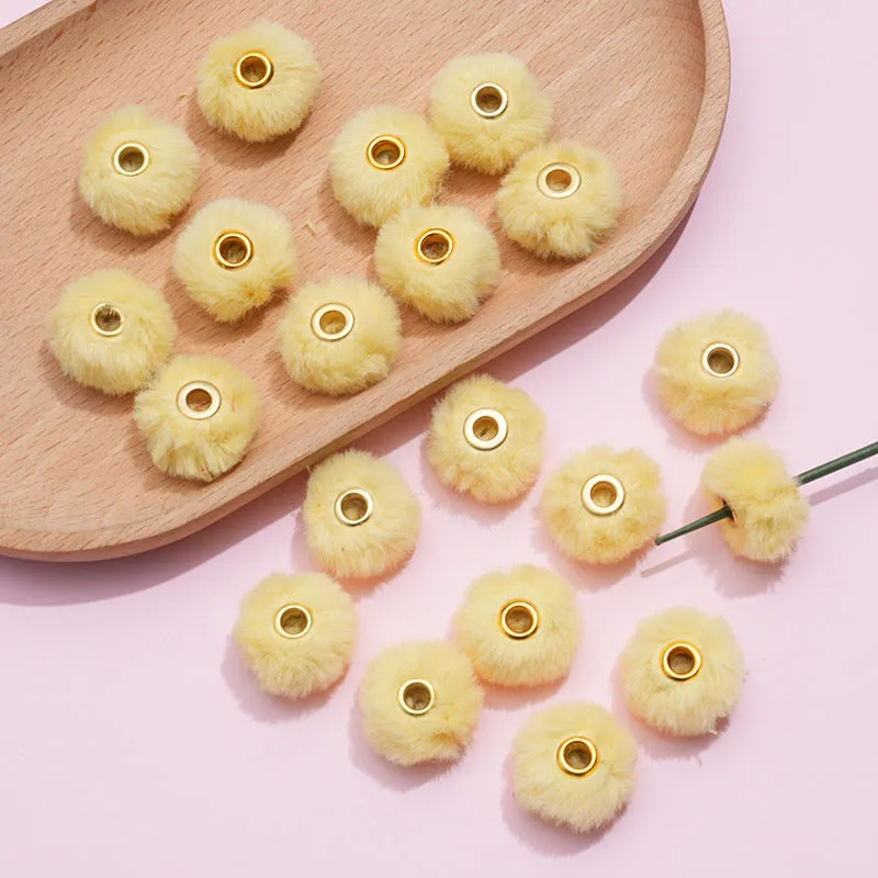 Wholesale 100pcs/pack  20MM Plush Ball Beads Spacers  DIY Beaded Pen Accessories