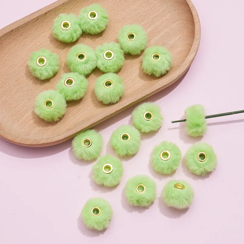 Wholesale 100pcs/pack  20MM Plush Ball Beads Spacers  DIY Beaded Pen Accessories
