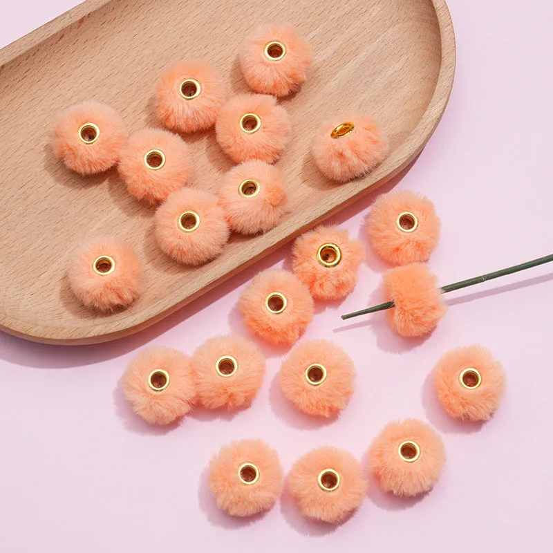 Wholesale 100pcs/pack  20MM Plush Ball Beads Spacers  DIY Beaded Pen Accessories