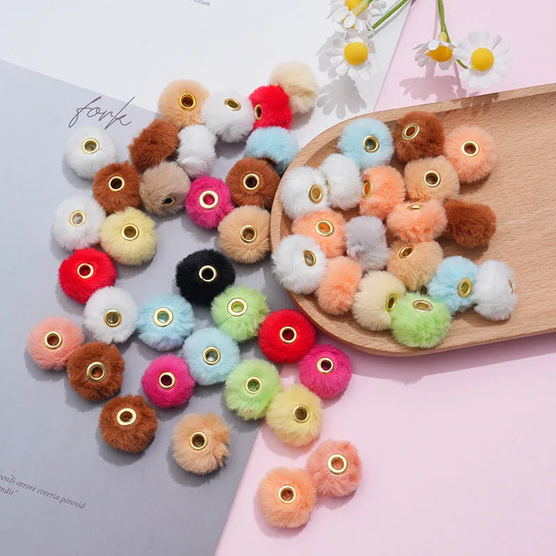 Wholesale 100pcs/pack  20MM Plush Ball Beads Spacers  DIY Beaded Pen Accessories
