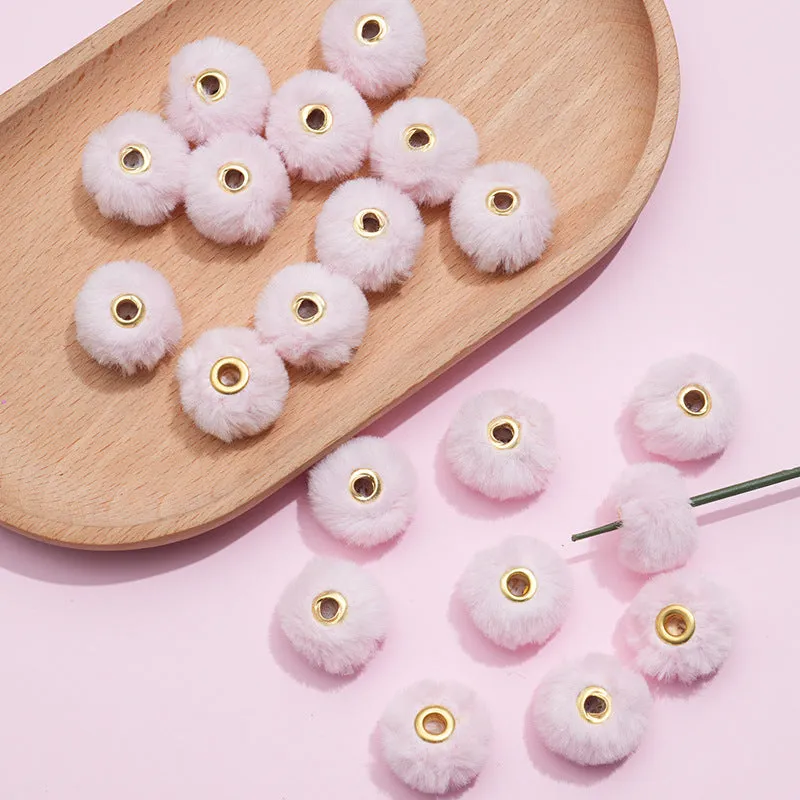 Wholesale 100pcs/pack  20MM Plush Ball Beads Spacers  DIY Beaded Pen Accessories