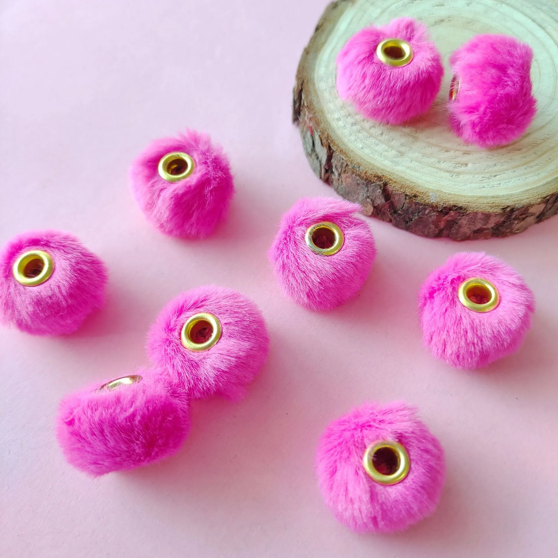 Wholesale 100pcs/pack  20MM Plush Ball Beads Spacers  DIY Beaded Pen Accessories