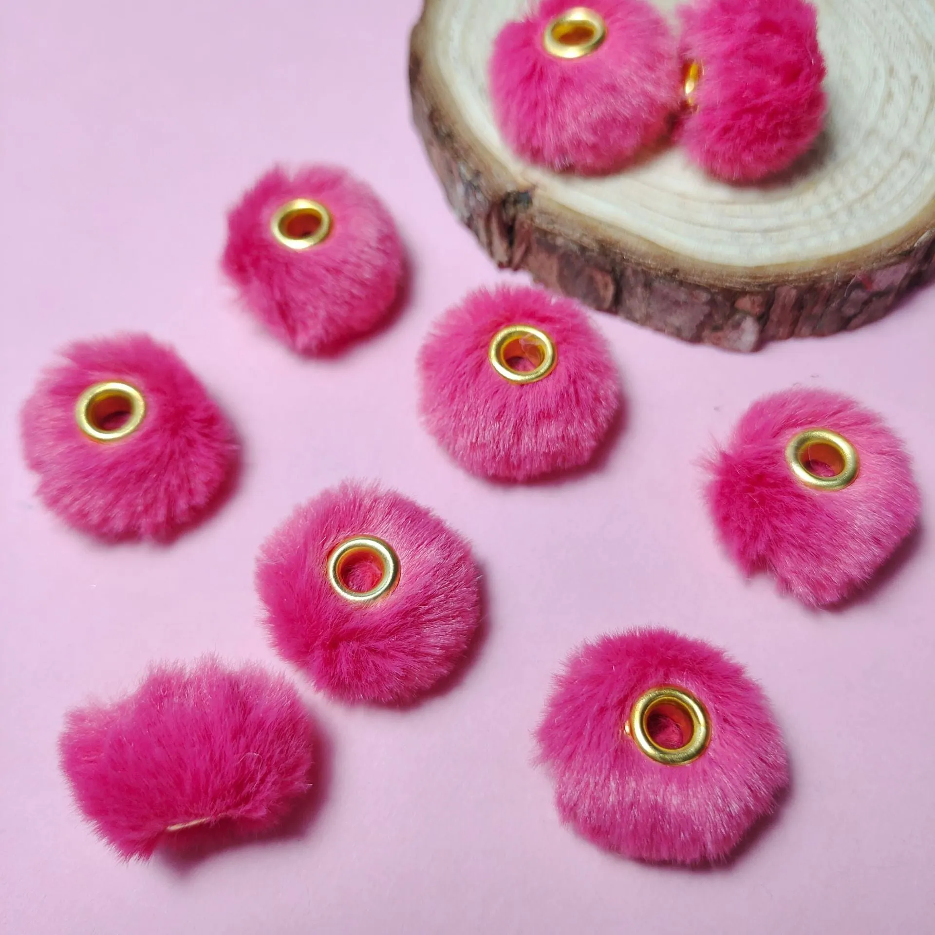 Wholesale 100pcs/pack  20MM Plush Ball Beads Spacers  DIY Beaded Pen Accessories