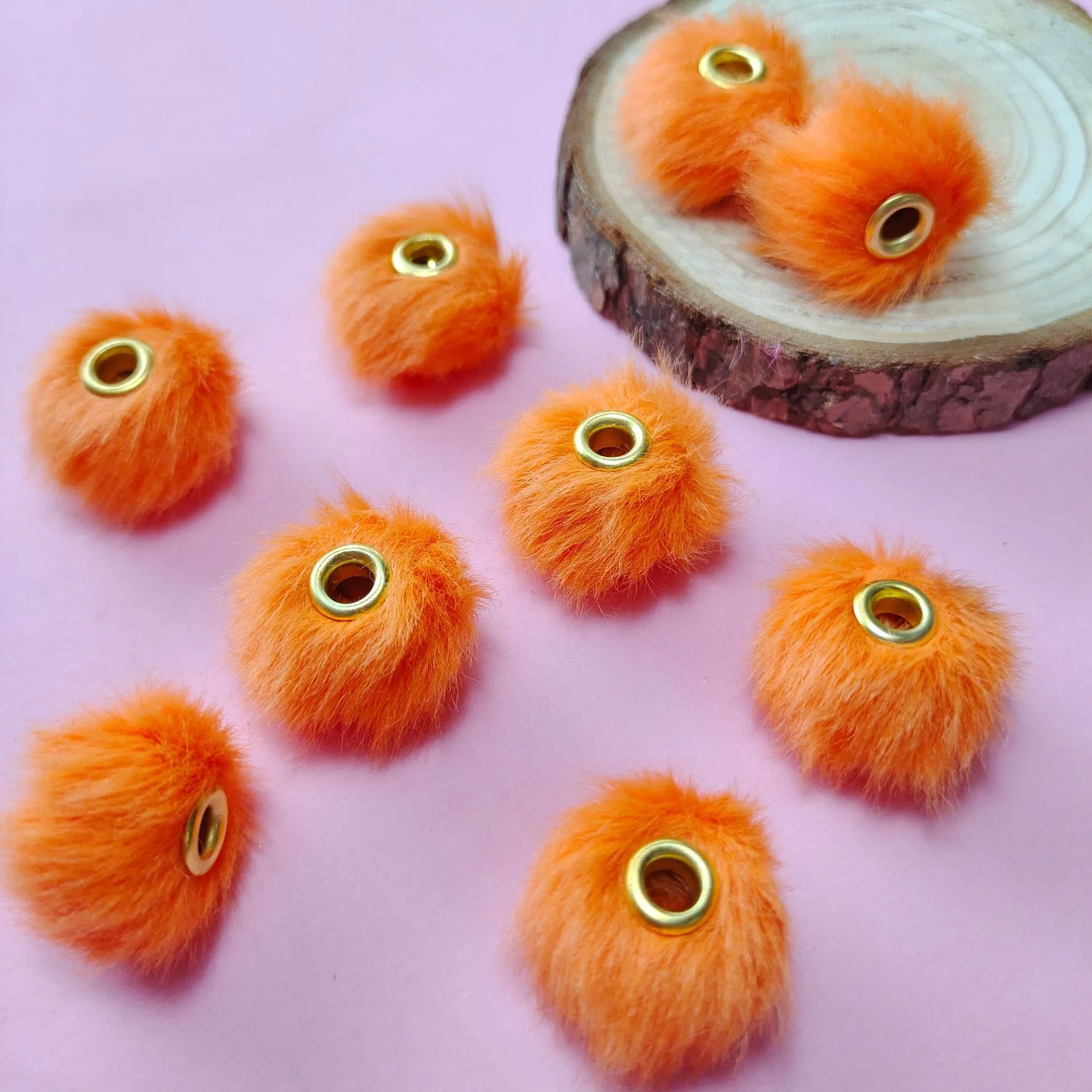 Wholesale 100pcs/pack  20MM Plush Ball Beads Spacers  DIY Beaded Pen Accessories