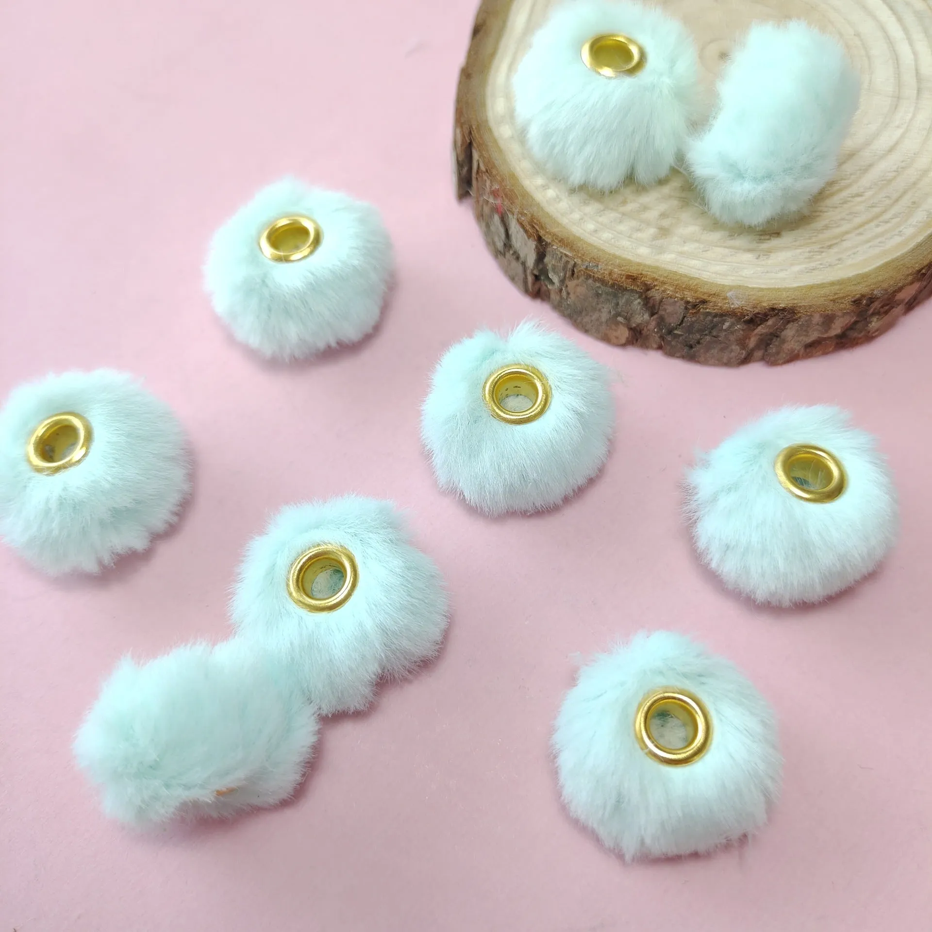 Wholesale 100pcs/pack  20MM Plush Ball Beads Spacers  DIY Beaded Pen Accessories