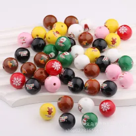Wholesale 10PCS Acrylic Christmas Color DIY Jewelry Beaded Accessories