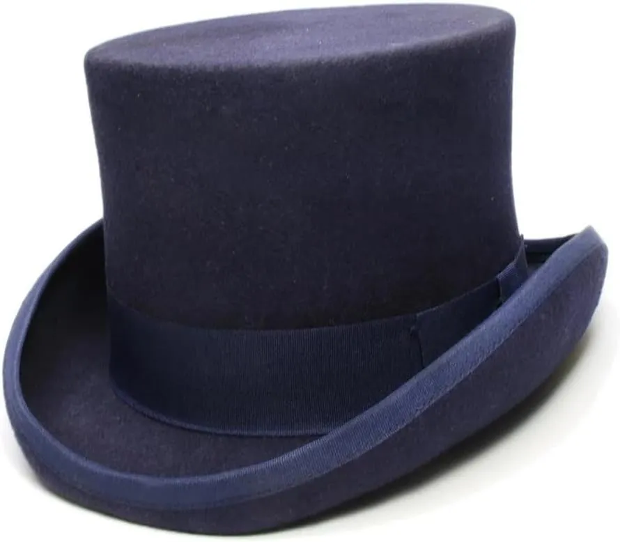 Women's Men's Wool Felt High Top Hat Vintage Magician Hat Bowler Hat Topper Hats for Women Men Red S
